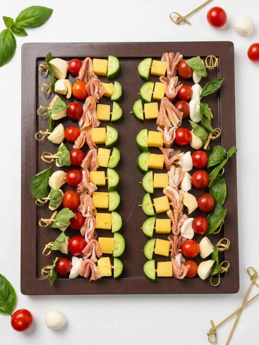 Italian Prosciutto Grazing Skewers (20 Grazing Skewers) - Ready To Eat -  Gourmet Non-Veg Party Appetizers  - Made with Organic Ingredients- 6 - 10 Persons