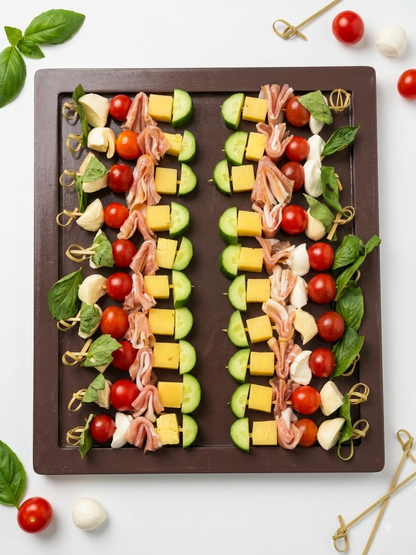 Italian Prosciutto Grazing Skewers (20 Grazing Skewers) - Ready To Eat -  Gourmet Non-Veg Party Appetizers  - Made with Organic Ingredients- 6 - 10 Persons
