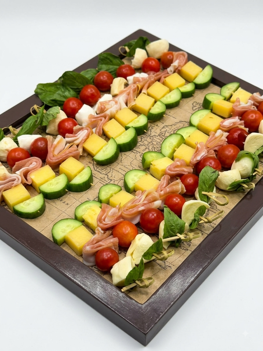 Italian Prosciutto Grazing Skewers (20 Grazing Skewers) - Ready To Eat -  Gourmet Non-Veg Party Appetizers  - Made with Organic Ingredients- 6 - 10 Persons