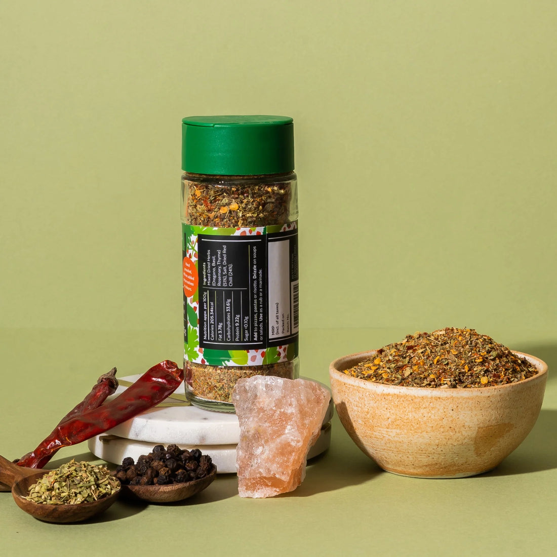 Italian Herb Mix - Fragrant &amp; Spicy - Hand pounded - No Artificial Preservatives - Aamra - 55gm