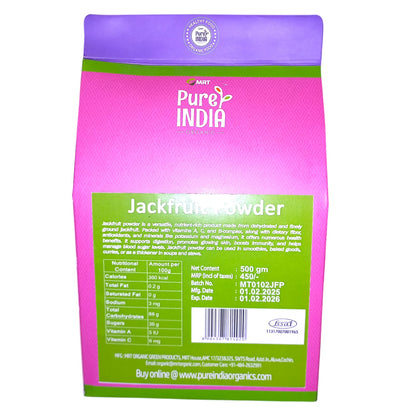 Jackfruit Powder | Used In Smoothles, Baked Goods, Curries, Or As A Thickener In Soups And Stews – No Additives &amp; No Added Preservatives – Mrt Organic – 500gm