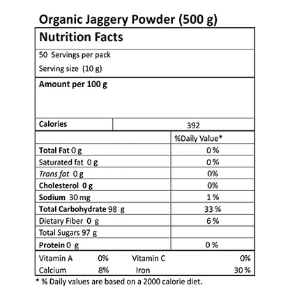 Jaggery | Powder - USDA Organic - Just Organik - 500gm