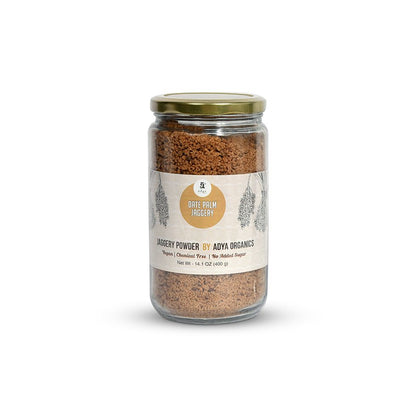Jaggery Powder  | Date Palm Jaggery - Organic - Vegan, Chemical Free &amp;amp; No Added Sugar - Adya Organic - 400gm