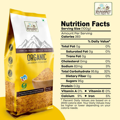 Jaggery Powder | Unrefined – Unbleached – Organic – Vegan, No Artificial Colours &amp;amp; No Added Preservatives – Jivamrit – 1000gm