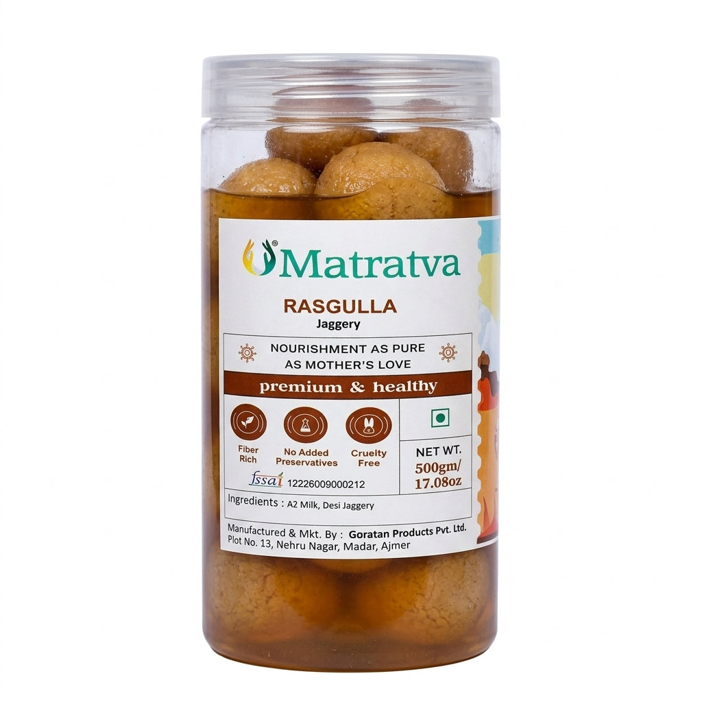 Jaggery Rasgulla  -Fiber Rich  No Added Preservatives  Cruelty Free-Nature&
