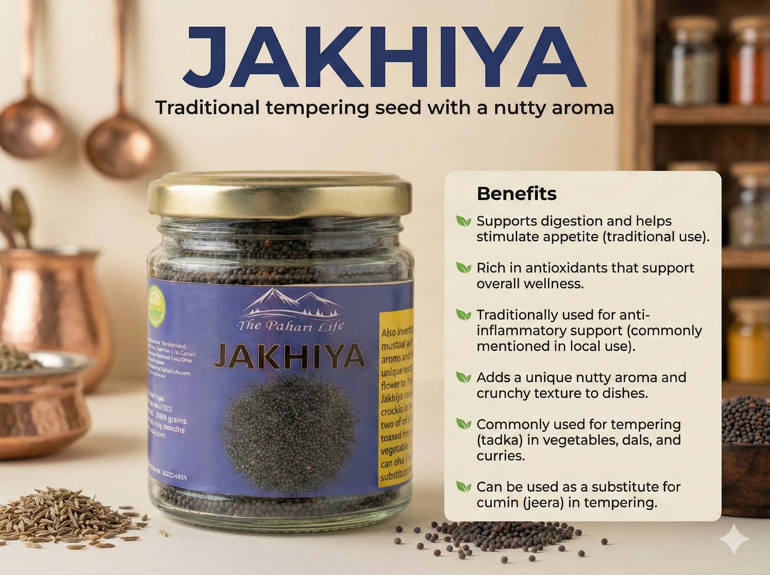 Jakhiya (Cumin) - Certified Organic Farms in Uttarakhand  - The Pahari Life - 100gm