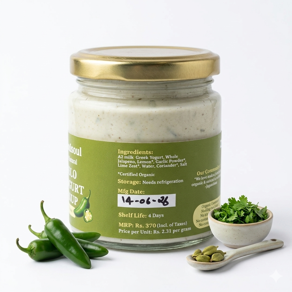 Sauce | Jalapeno Lime Yogurt Sauce &amp; Dip- Made with A2 Milk Greek Yogurt Sauce - Gluten Free-No Preservatives - Nature&