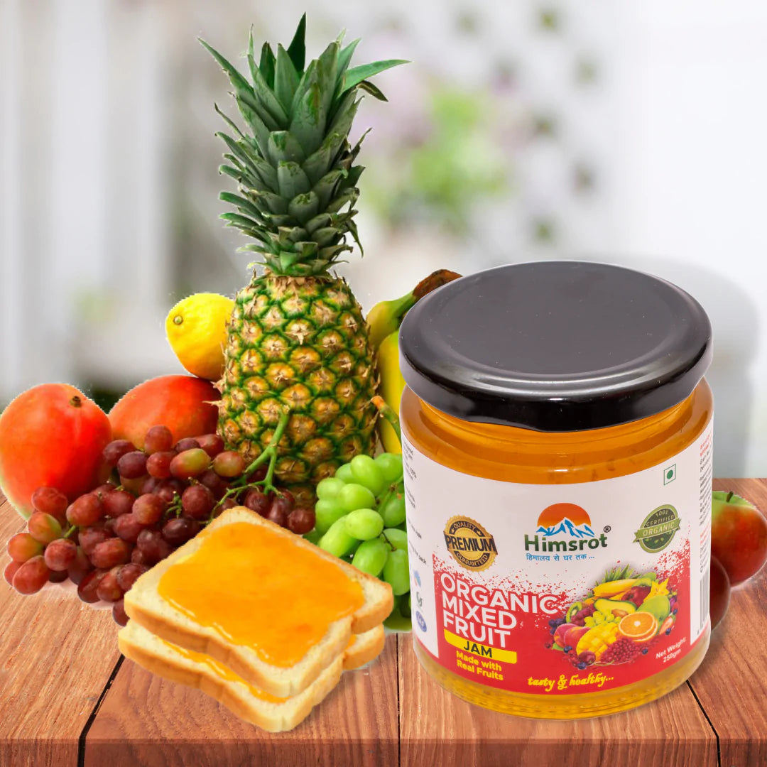 Jam | Mixed Fruit Jam (Made With Real Fruit) - Organic - No Preservatives, Colors & No Artificial Flavors - Himsrot - 250gm