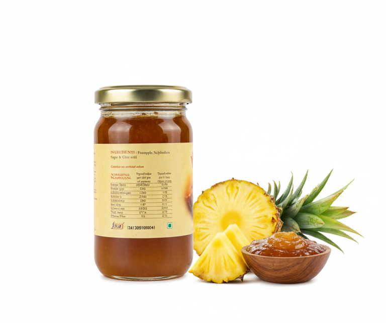 Jam | Pineapple Jam - Pineapples of Meghalaya- No Artificial Colours - Kumaoni - 250gm
