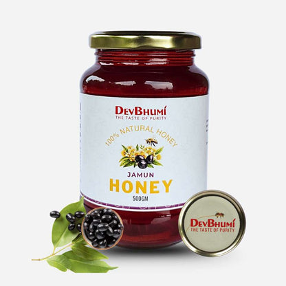 Honey | Jamun Honey -100% Natural Honey - Certified Organic Honey-No Preservatives, No Added Flavours, No Added Sugar - DevBhumi - 500gm