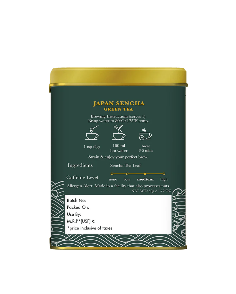 Tea | Green Tea (Japan Sencha) Mellow &amp;amp; Brisk Notes - Organic - Luxmi Estates – 50gm