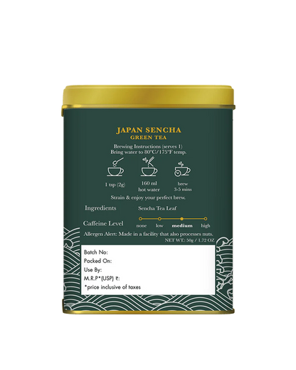 Tea | Green Tea (Japan Sencha) Mellow &amp;amp; Brisk Notes - Organic - Luxmi Estates – 50gm