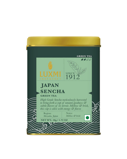 Tea | Green Tea (Japan Sencha) Mellow &amp;amp; Brisk Notes - Organic - Luxmi Estates – 50gm