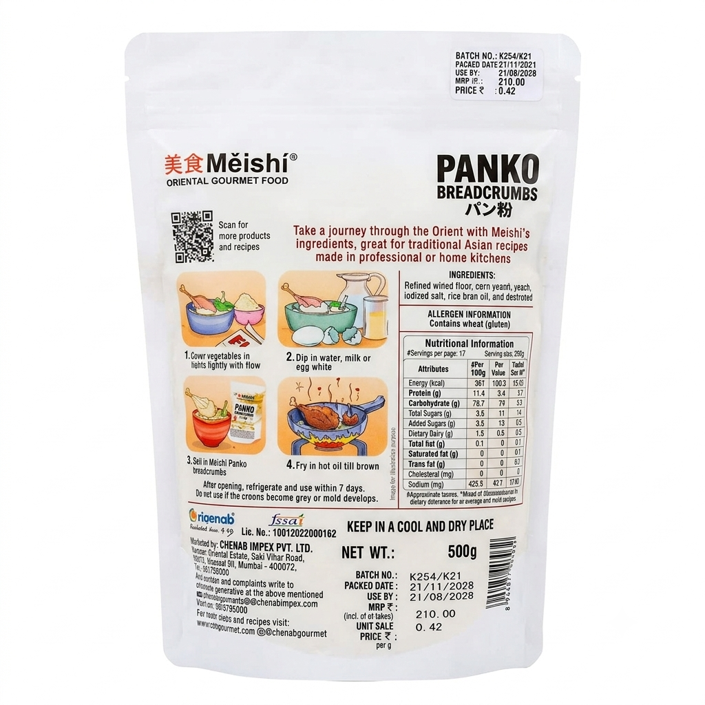 Panko Bread Crumbs - Orange – Meishi – 250gm