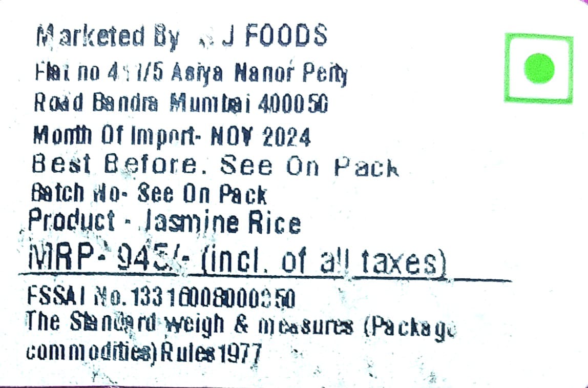 Rice | Jasmine Gold Rice – Thailand – Mah Boonkrong – 2000gm