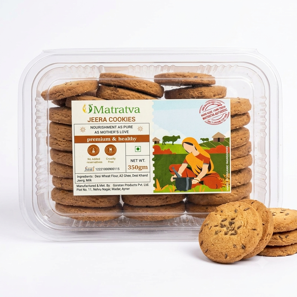 Cookies | Jeera Cookies - Made With Organic Ingredients - Healthy - Cruelty Free &amp; No Added Preservatives - Matratva - 350gm