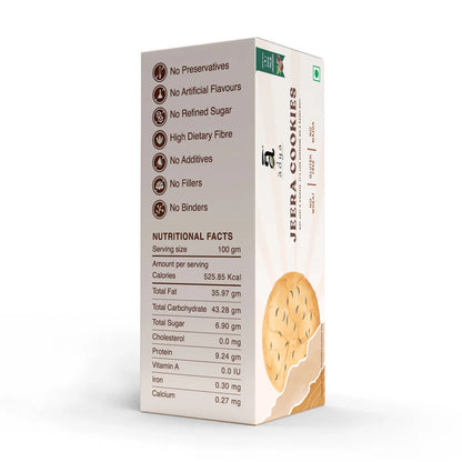 Cookies | Jeera Cookies - Gluten Free, No Wheat, No Maida, Preservatives Free &amp; No Additives, Fillers, Binders &amp; No Refined Sugar  - Adya Organic - 100gm