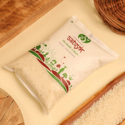 Rice | Jeera Kolam Rice -Short Grain Fragrant Rice - Fluffy &amp; Quick to Cook - Perfect for Khichdi &amp; Daily Meals-No Preservatives- Satvyk - 1000gm