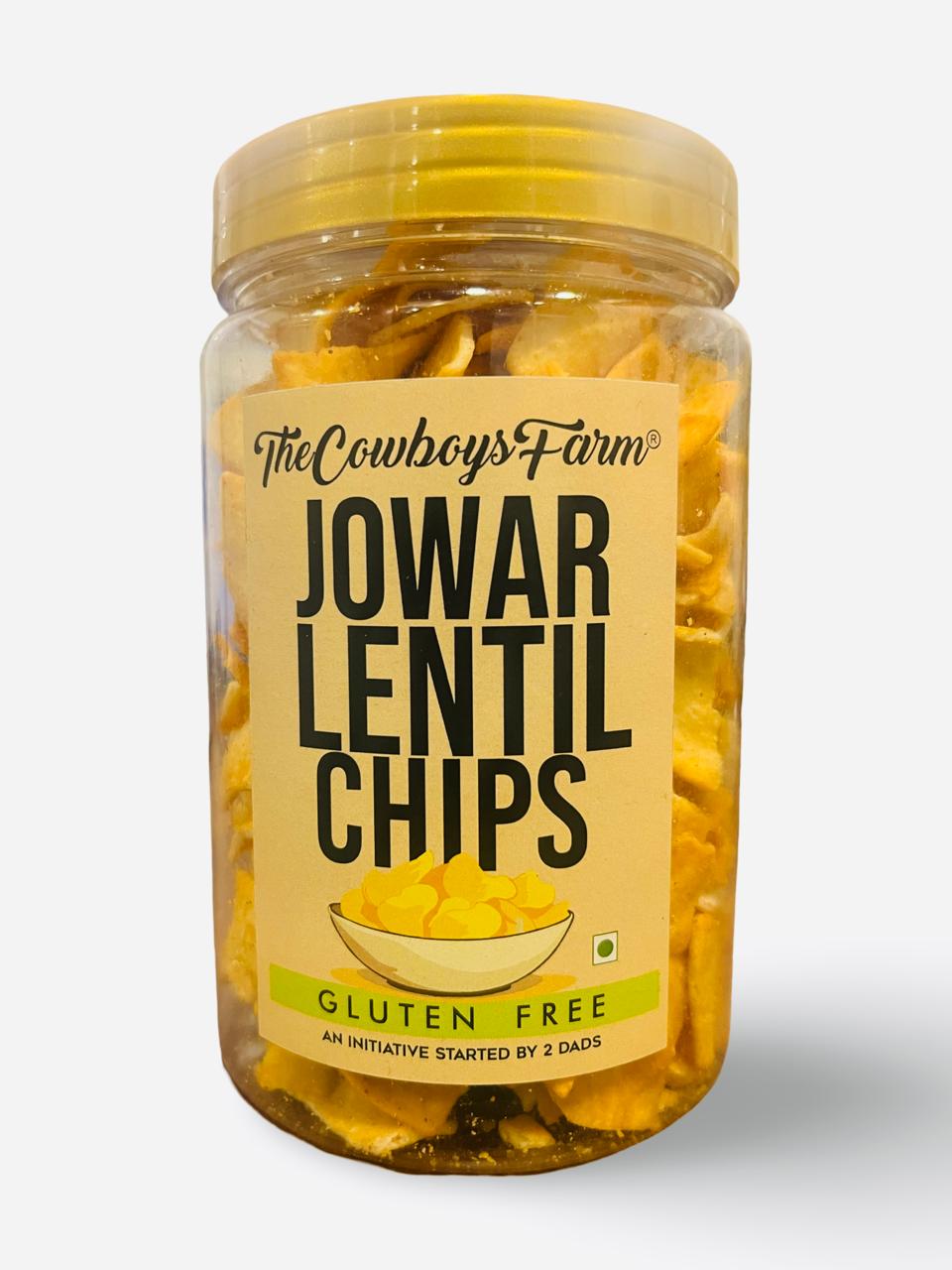 Chips | Jowar Lentil Chips – Gluten Free, No Palm Oil, No Flavor Enhancer, No Artificial Colors & No Added Preservatives - Natural Ingredients - The Cowboys Farm – 160gm