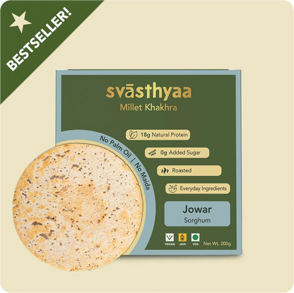 Millet Khakhra | Millet Jowar Khakhra – Roasted – Vegan, Jain Friendly, No Maida &amp; Low Gi – Svasthyaa – 200gm