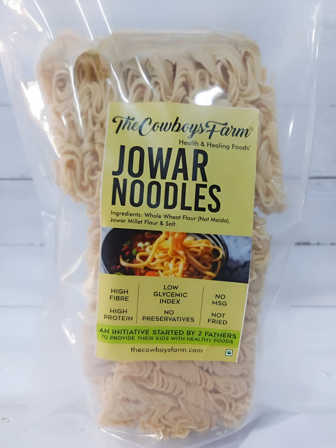 Jowar Noodles | Not Fried – High In Fibre And Protein, No Maida, No Msg & No Added Preservatives – The Cow Boys Farm – 175gm