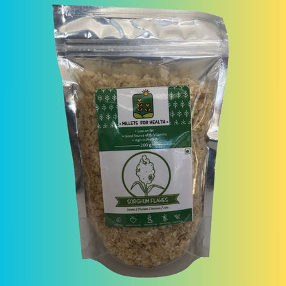 Jowar Sorghum Flakes-Jowar Poha - Good Source of B- Vitamins - Gluten Free, High Fiber, Low Fat-Unpolished, Chemical Free  - Millets for Health - 200gm