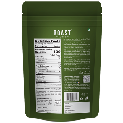 Jowar Puff | Cheesy Jalapeno - Roasted - Not Fried - Gluten Free, High In Fibre, No Trans Fat &amp; No Artificial Colour – ROAST FOODS – 70gm