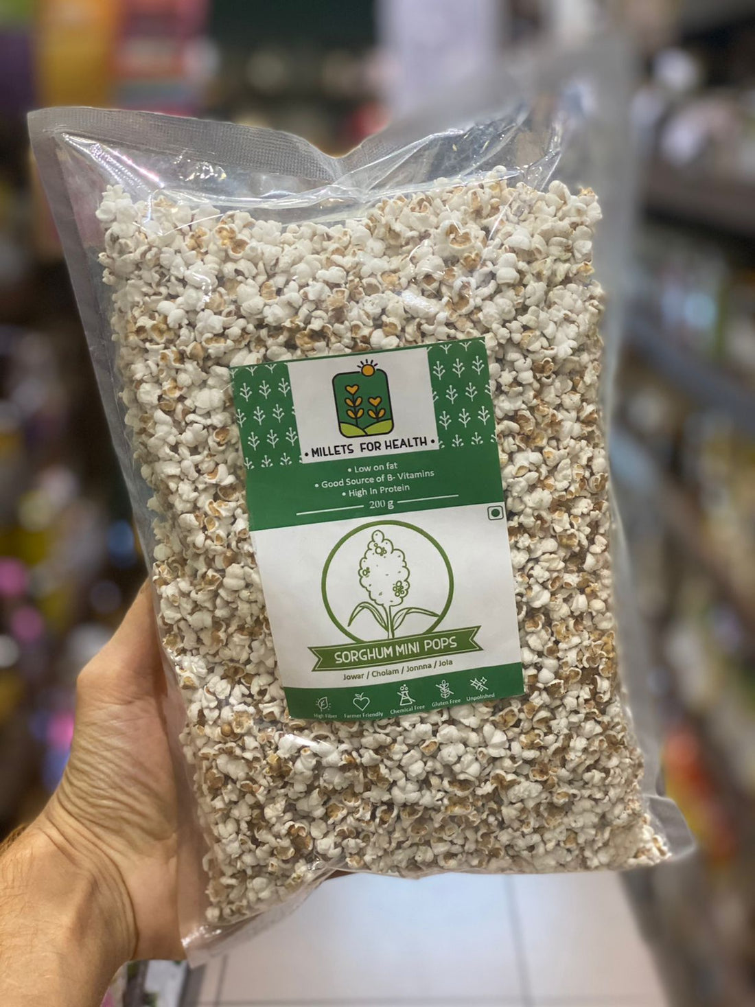 Jowar (Sorghum) Mini Pops - Gluten Free, High Protein, High Fiber &amp;amp; Low On Fat - Millets for Health - 200gm