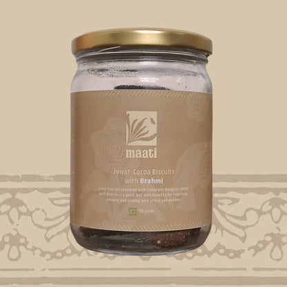 Biscuits | Jowar Cocoa Biscuits with Brahmi - No Added Preservatives &amp; No Refined Sugar - maati - 180gm