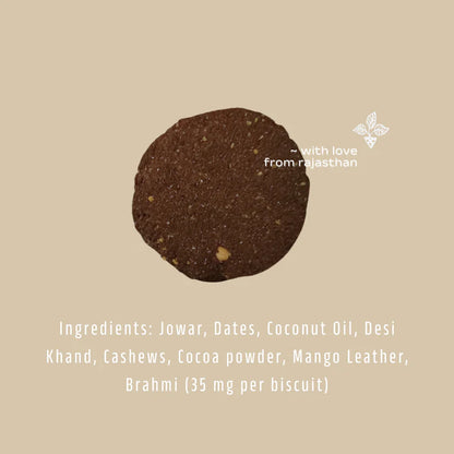 Biscuits | Jowar Cocoa Biscuits with Brahmi - No Added Preservatives &amp; No Refined Sugar - maati - 180gm