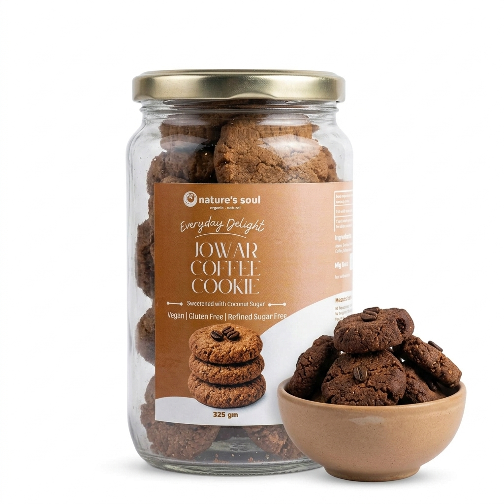 Cookies | Jowar Coffee Coconut (Sweetened With Coconut Sugar) - Everyday Delight - Vegan, Gluten Free, Refined Sugar Free, No Stabilizers, No Emulsifiers, No Artificial Flavors &amp;amp; No Preservatives   - Nature&