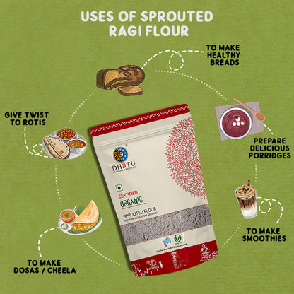 Jowar Flour | Sprouted - USDA Organic - Cold Milled - Dhatu Organic - 500gm