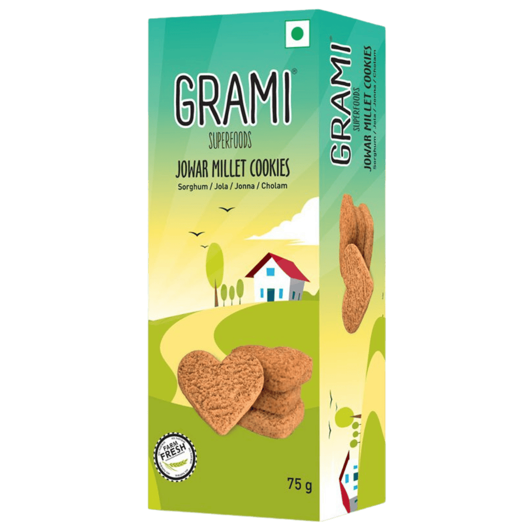 Cookies | Jowar Millet – No Maida, No Baking Powder, No Soda &amp;amp; No Egg - Grami Super Foods – 75gm