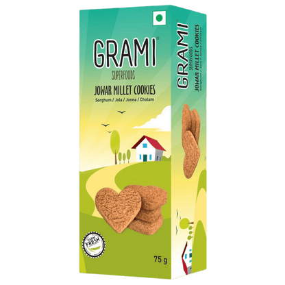 Cookies | Jowar Millet – No Maida, No Baking Powder, No Soda &amp;amp; No Egg - Grami Super Foods – 75gm