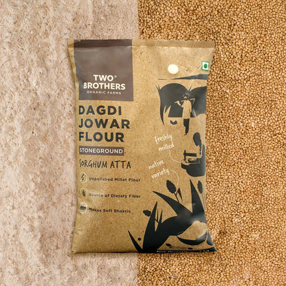 Jowar Flour | Dagdi Jowar Flour Stoneground (Sorghum Atta) - Natural - Gluten Free, Dietary Fibre &amp; Diabetic Friendly - Two Brothers – 2000gm