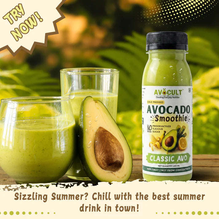 Juice| Classic (Avo) Avocado Smoothie - Summer Drink – Vegan- 100% Fruit Juice-No Added Preservatives, Flavour &amp; Sugar – Avocult – 200