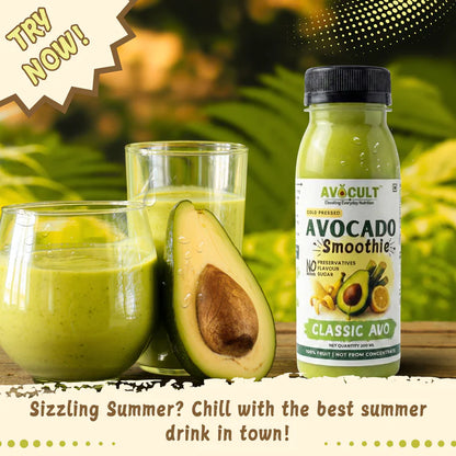 Juice| Classic (Avo) Avocado Smoothie - Summer Drink – Vegan- 100% Fruit Juice-No Added Preservatives, Flavour &amp; Sugar – Avocult – 200