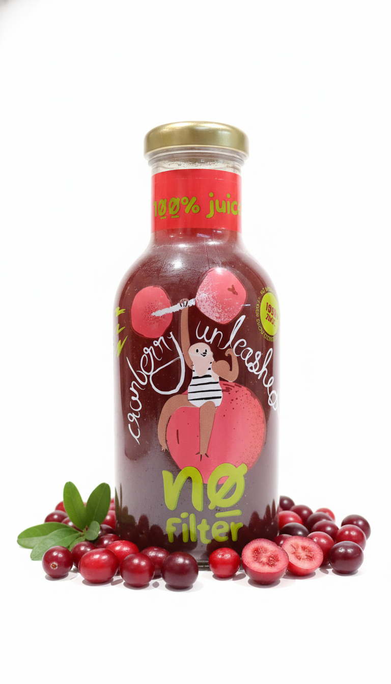 Juice | Cranberry Unleashed  -100%  Cranberry Juice- No Added Sugar, No Water, No Preservatives &amp; No Concentrate -No Filter - 355ml