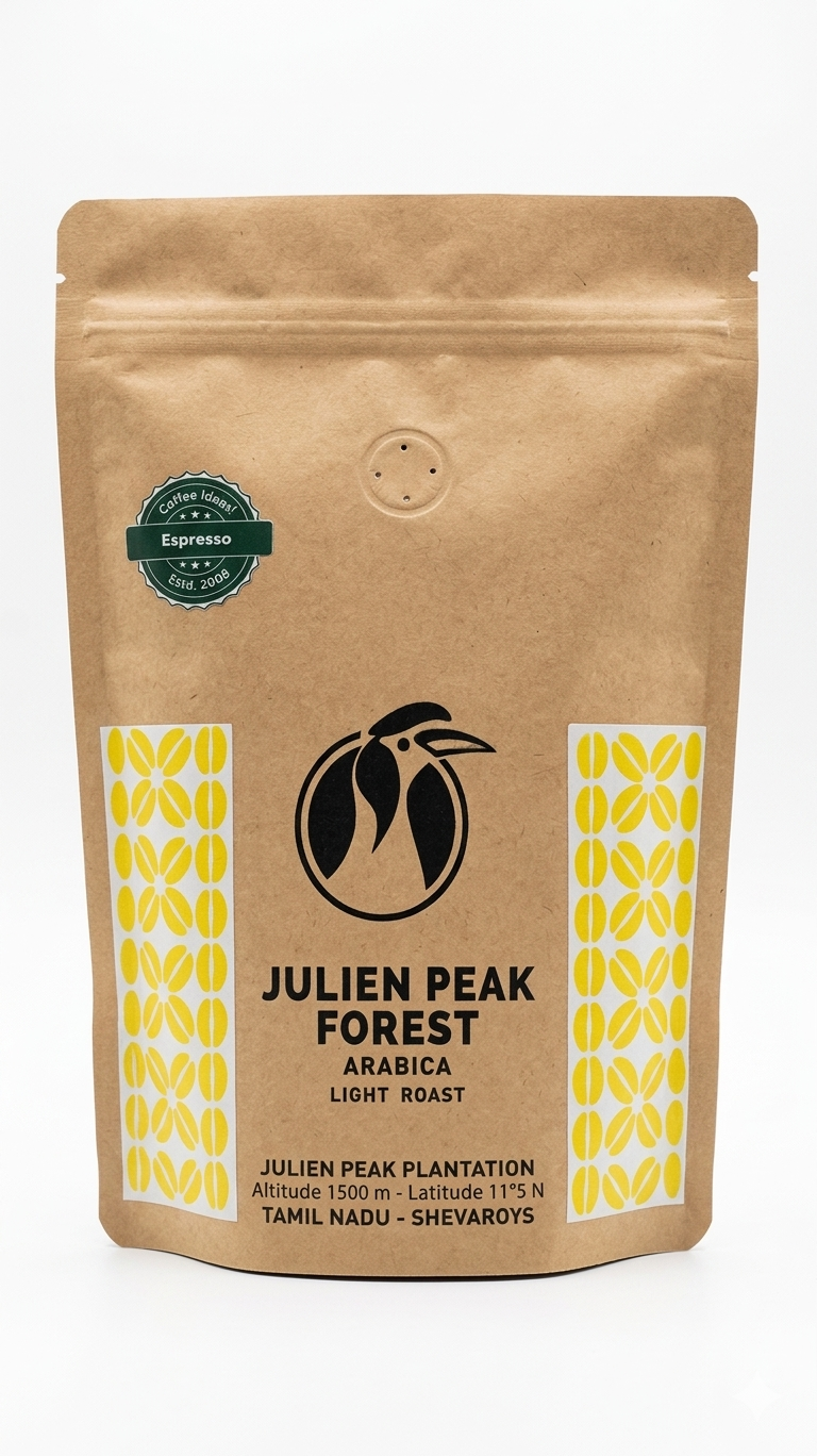 Coffee | Julien Peak Forest (Espresso)- Arabica Light Roast - 100% Arabica - Coffee Ideas – 250gm