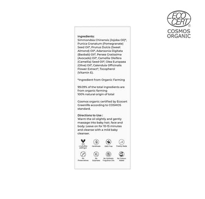 Junior Care - Almond, Calendula &amp;amp; Vitamin E - Baby Massage Oil – Juicy Chemistry – 100ml