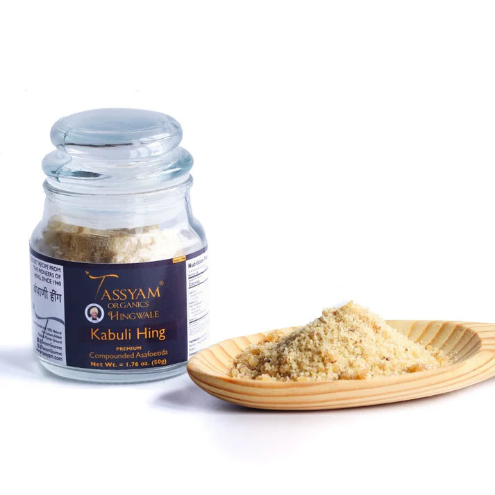 Kabuli Hing | Premium Compounded Asafoetida - Natural - Vegan &amp; Gluten Free - Tassyam - 50gm