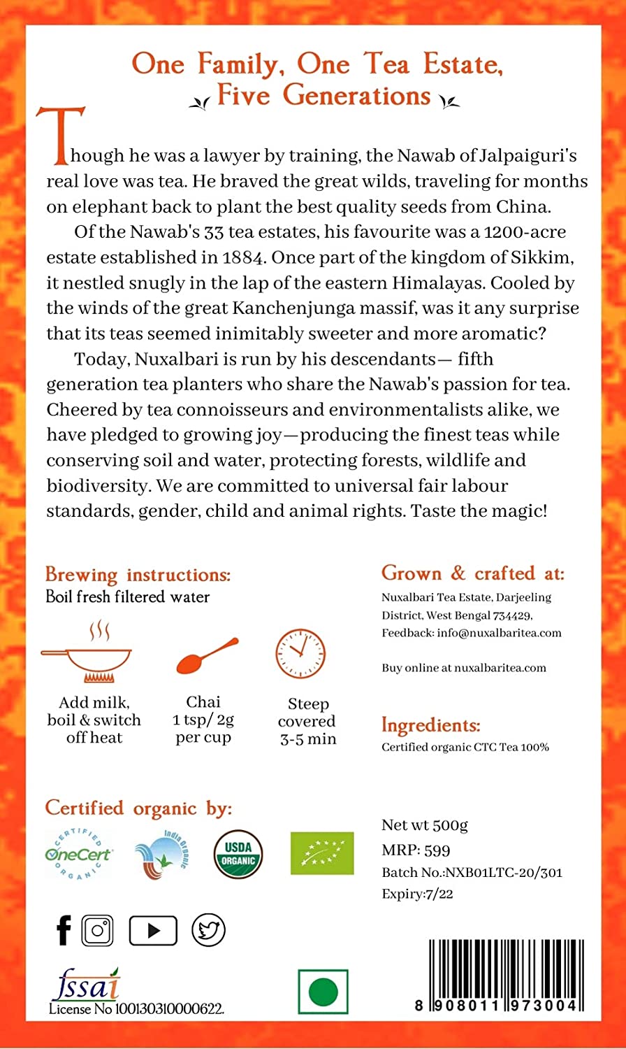 Tea | Kadak Special Chai - USDA Organic - Nuxalbari – 500gm