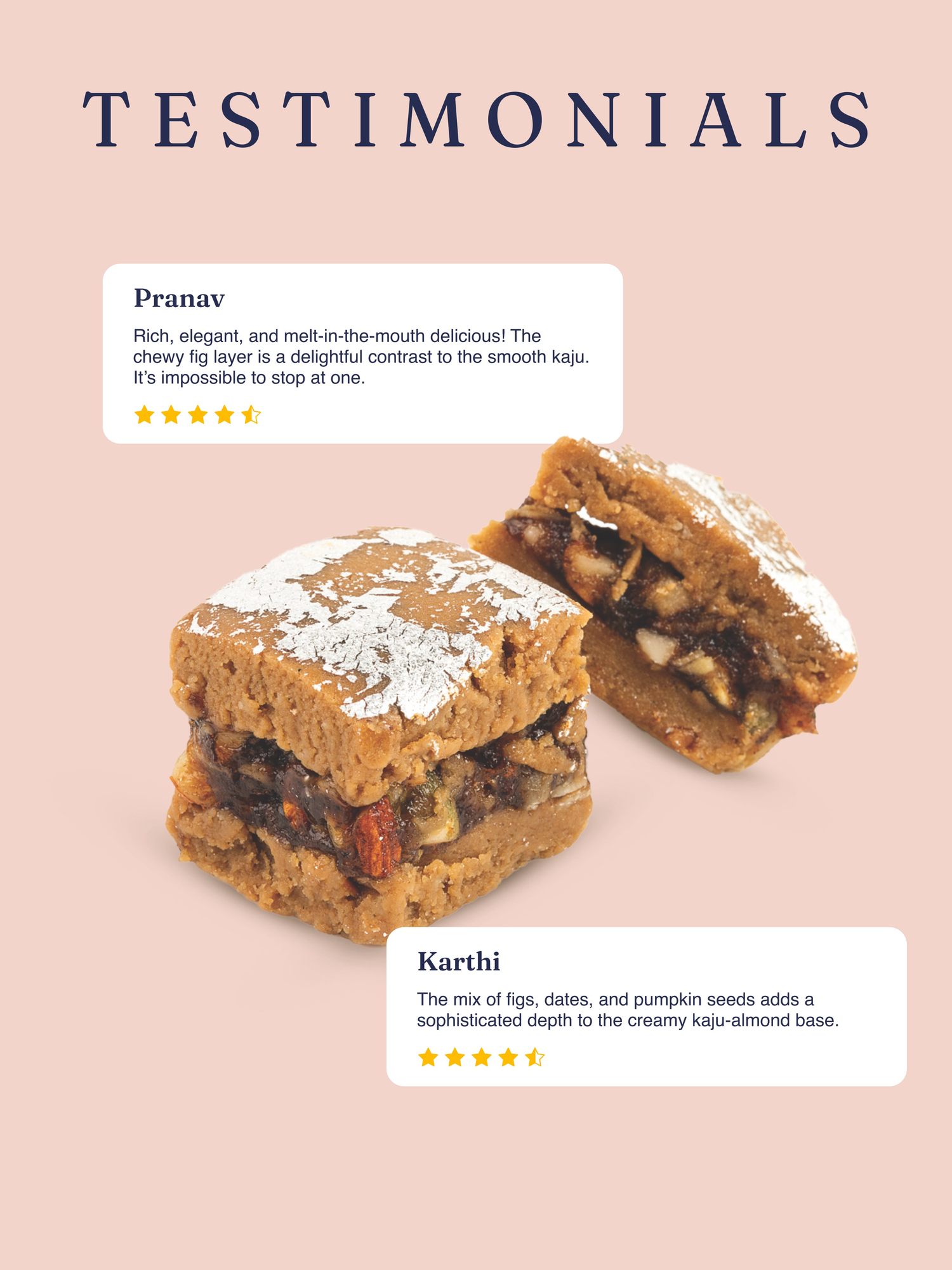 Kaju-Fig Sandwich - No Refined Sugar, No Maida &amp; No Preservatives - The Coconut Sugar Company - 9Pcs