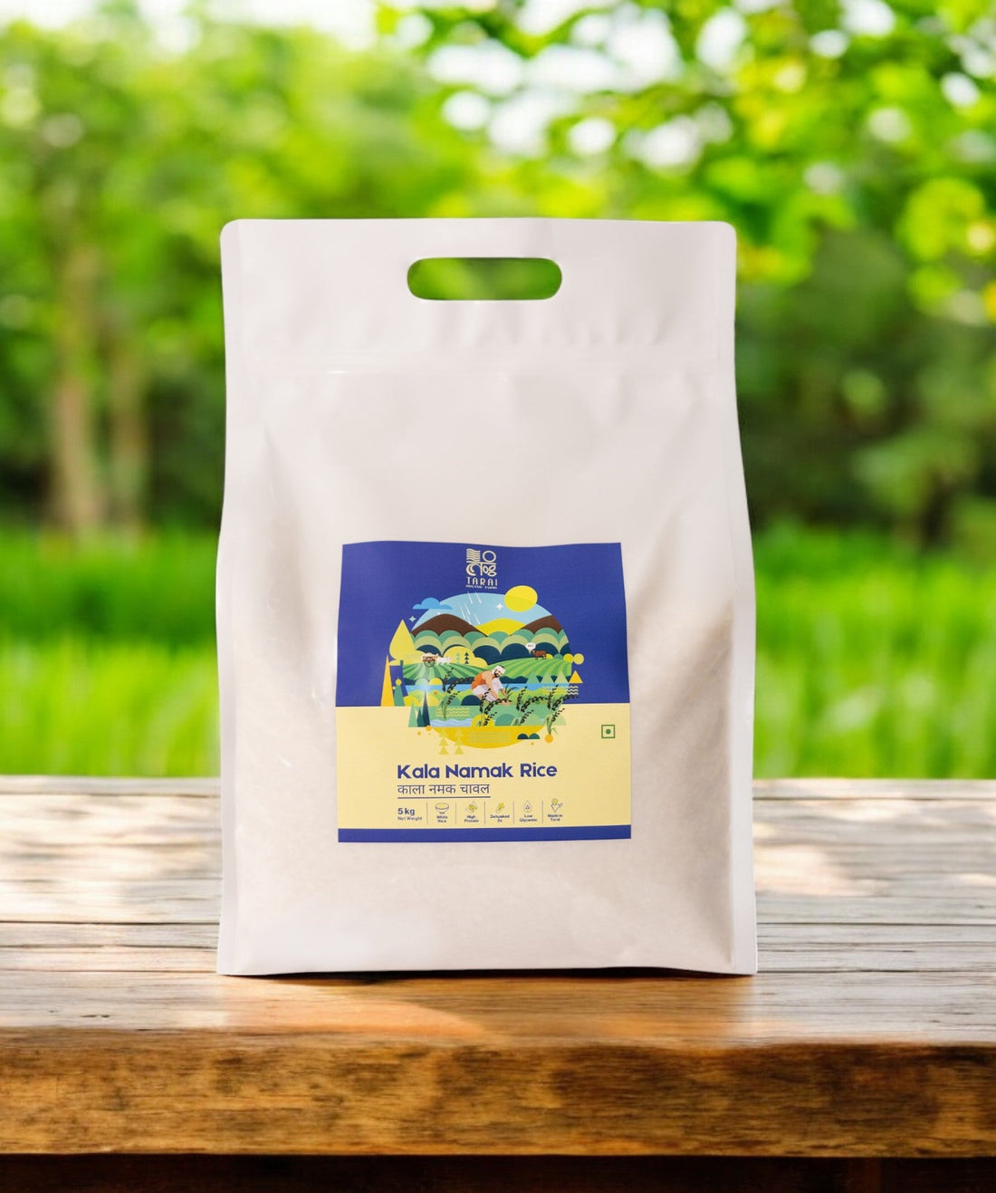 Rice | Kala Namak Rice – Made In Tarai – Aromatic – Natural Salty Taste – Diabetic Friendly, High In Protein, Antioxidants & Sugar Free – Tarai Organic Farms – 5000gm