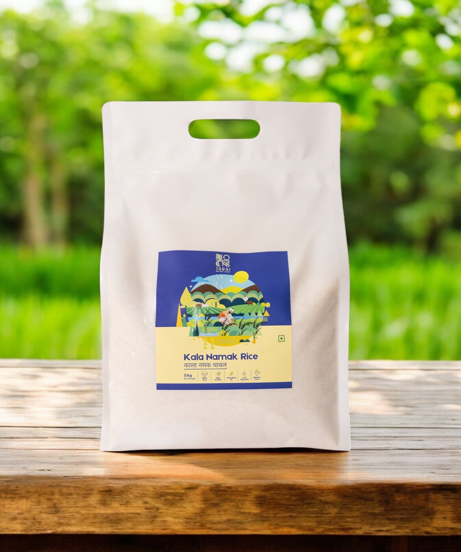 Rice | Kala Namak Rice – Made In Tarai – Aromatic – Natural Salty Taste – Diabetic Friendly, High In Protein, Antioxidants &amp; Sugar Free – Tarai Organic Farms – 5000gm