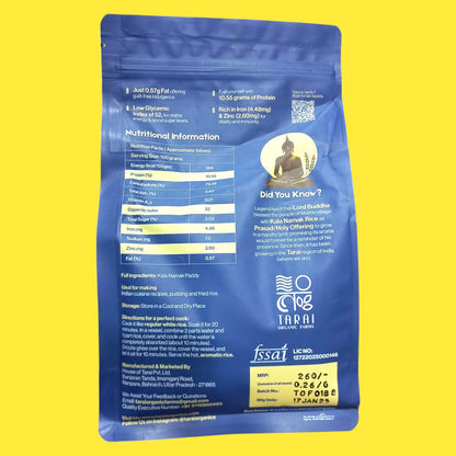 Rice | Kala Namak Rice – Made In Tarai – Aromatic – Natural Salty Taste – Diabetic Friendly, High In Protein, Antioxidants &amp; Sugar Free – Tarai Organic Farms – 1000gm