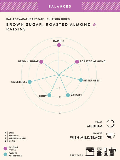 Coffee | Kalledevarapura Estate (Moka Pot) – Sun Dried – Brown Sugar – Raosted Almond – Raisin – No Added Preservatives, Additives &amp; No Added Flavouring – Blue Tokai – 250gm