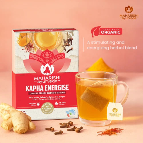 Tea | Kapha Energise Tea - Certified Organic Ayurvedic Infusion - No Added Flavours - Maharishi Ayurveda - 20 Tea Bags