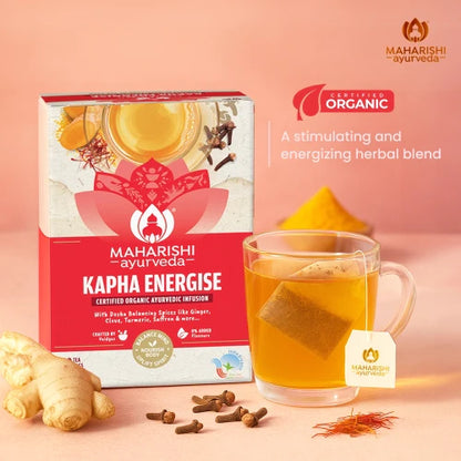 Tea | Kapha Energise Tea - Certified Organic Ayurvedic Infusion - No Added Flavours - Maharishi Ayurveda - 20 Tea Bags