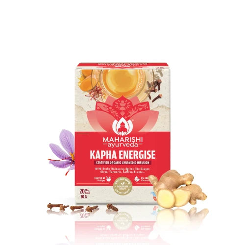 Tea | Kapha Energise Tea - Certified Organic Ayurvedic Infusion - No Added Flavours - Maharishi Ayurveda - 20 Tea Bags